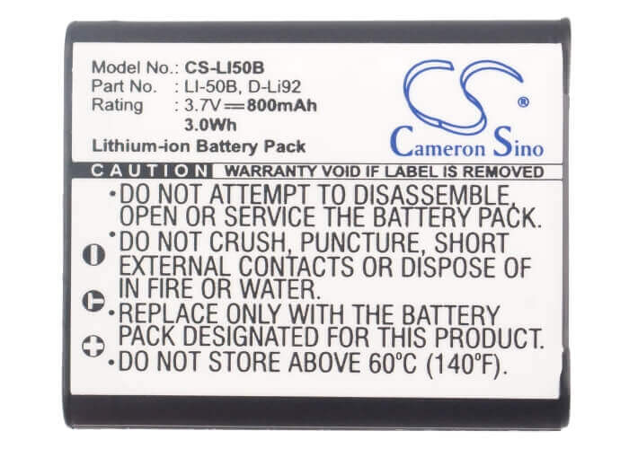 Camera Battery For Casioexilim Ex-tr10, Exilim Ex-tr100, Exilim 3.7v, 800mah - 2.96wh Camera Cameron Sino Technology Limited (Camera)