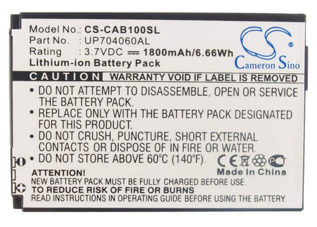 3.7V, Li-ion, 1800mAh, SmartPhone battery fits Cat, Up704060al, B10, 6.66Wh Mobile, SmartPhone Cameron Sino Technology Limited (Smartphone)