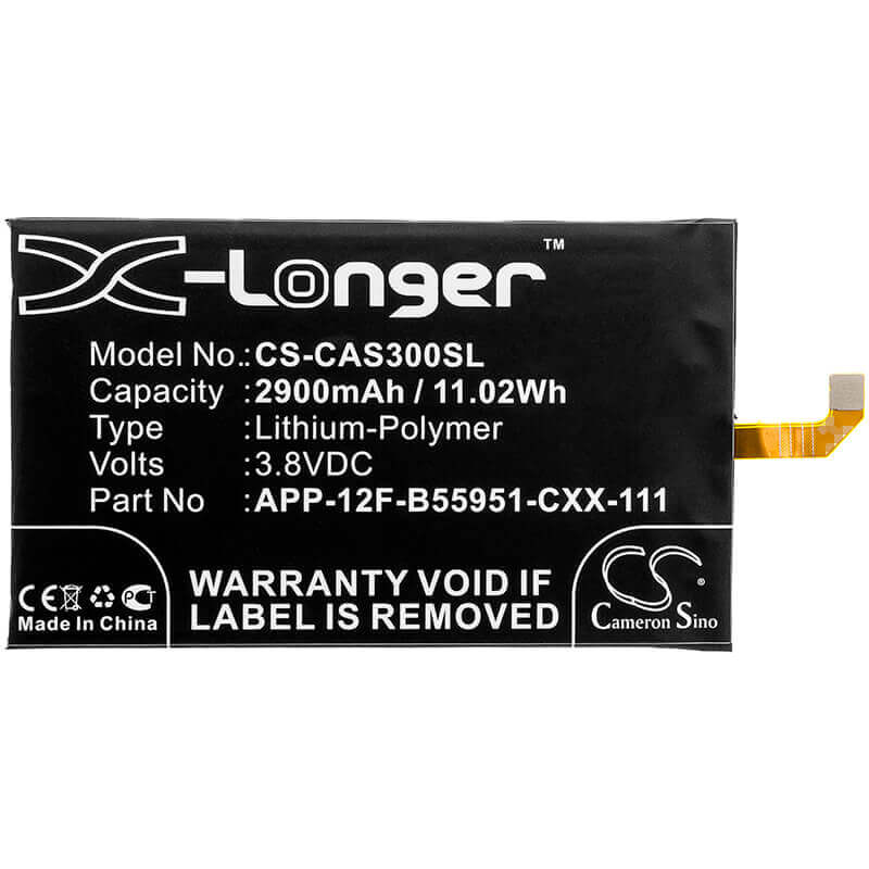 3.8V, Li-Polymer, 2900mAh, SmartPhone battery fits Caterpillar, Cat, App-12f-b55951-cxx-111, S30, 11.02Wh Mobile, SmartPhone Cameron Sino Technology Limited (Smartphone)