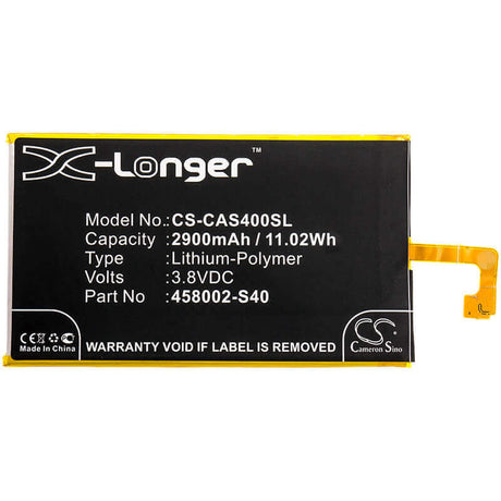 3.8V, Li-Polymer, 2900mAh, SmartPhone battery fits Cat, Caterpillar, 458002-s40, S40, 11.02Wh Mobile, SmartPhone Cameron Sino Technology Limited (Smartphone)