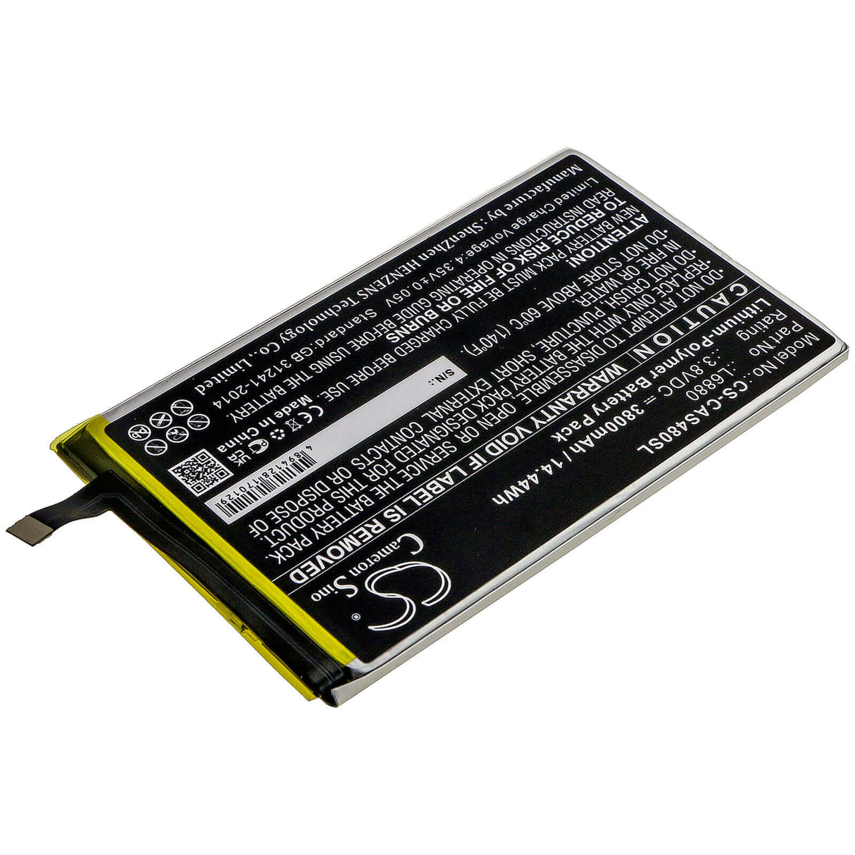 3.8V, Li-Polymer, 3800mAh, SmartPhone battery fits Sprint, Caterpillar, Cat, L6880, S48c, 14.44Wh Mobile, SmartPhone Cameron Sino Technology Limited (Smartphone)