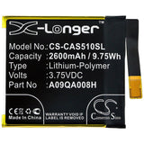 3.75V, Li-Polymer, 2600mAh, SmartPhone battery fits Caterpillar, Cat, 023.b0008.0061, S50c, 9.75Wh Mobile, SmartPhone Cameron Sino Technology Limited (Smartphone)