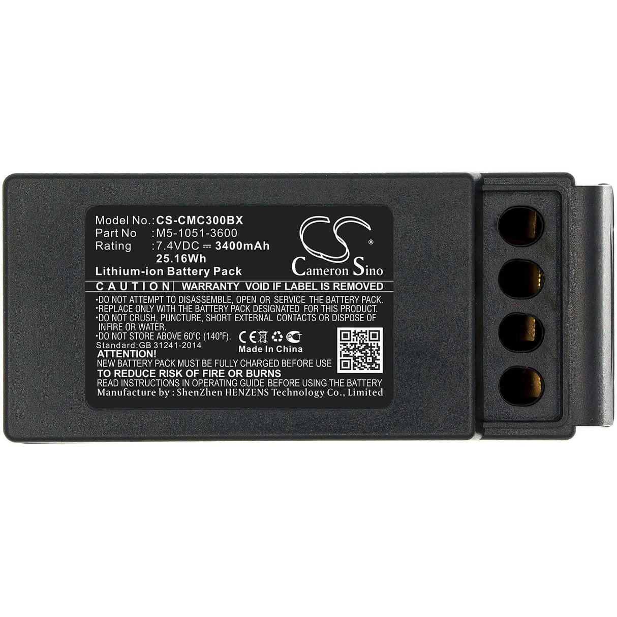 Crane Remote Battery For Cavotec, M9-1051-3600 Ex, Mc-3, Mc-3000 7.4v, 3400mah - 25.16wh Crane Remote Control Cameron Sino Technology Limited   