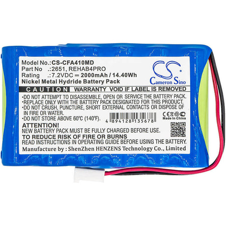 7.2V, Ni-MH, 2000mAh, Medical battery fits Cefar, 2651, Activ 4, Bodymax Trainer (ngsf4), 14.40Wh Medical Cameron Sino Technology Limited (Medical)