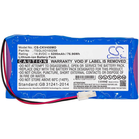 14.8V, Li-ion, 5200mAh, Medical battery fits Charter Kontron, Tsgliio100298, Vitalogik 4500, 76.96Wh Medical Cameron Sino Technology Limited (Medical)