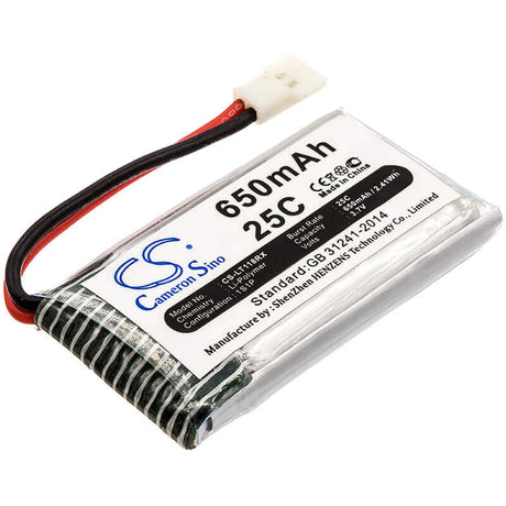 3.7V, Li-Polymer, 650mAh, Drones battery fits Huajun, Hubsan, H107c-a24, Cx-30w, 2.41Wh Drones Cameron Sino Technology Limited