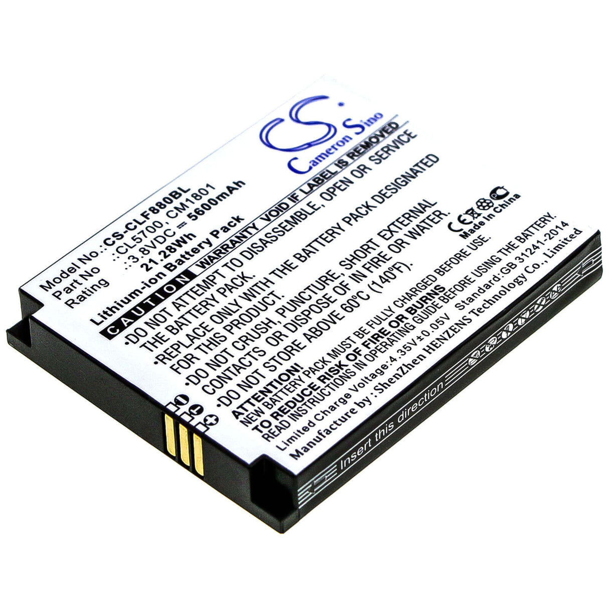 Barcode Scanner Battery For Cilico, F880, F880p, F880peu 3.8v, 5600mah - 21.28wh Barcode Scanner Cameron Sino Technology Limited