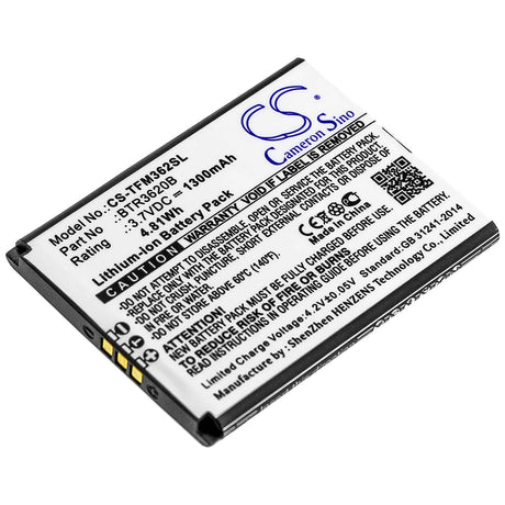 3.7V, Li-ion, 1300mAh, SmartPhone battery fits Cingular, Btr3620b, 3g Flip M3620, 4.81Wh Mobile, SmartPhone Cameron Sino Technology Limited (Suspended)