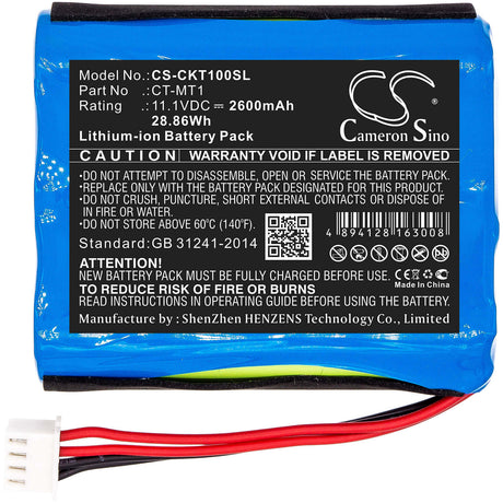 11.1V, Li-ion, 2600mAh, Equipment battery fits Tecatel, Clarke-tech, Ct-mt1, CT Triple, 28.86Wh Equipment, Survey, Test Cameron Sino Technology Limited