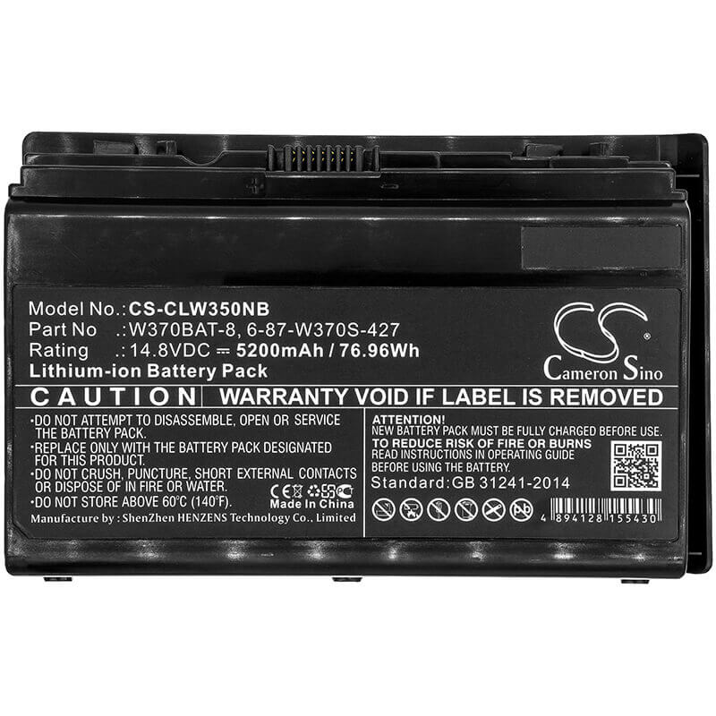 Battery For Clevo, G508ii, K590s, K590s-i7 14.8v, 5200mah - 76.96wh Notebook, Laptop Cameron Sino Technology Limited   