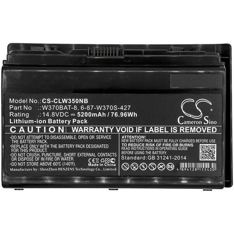 Battery For Clevo, G508ii, K590s, K590s-i7 14.8v, 5200mah - 76.96wh Notebook, Laptop Cameron Sino Technology Limited   