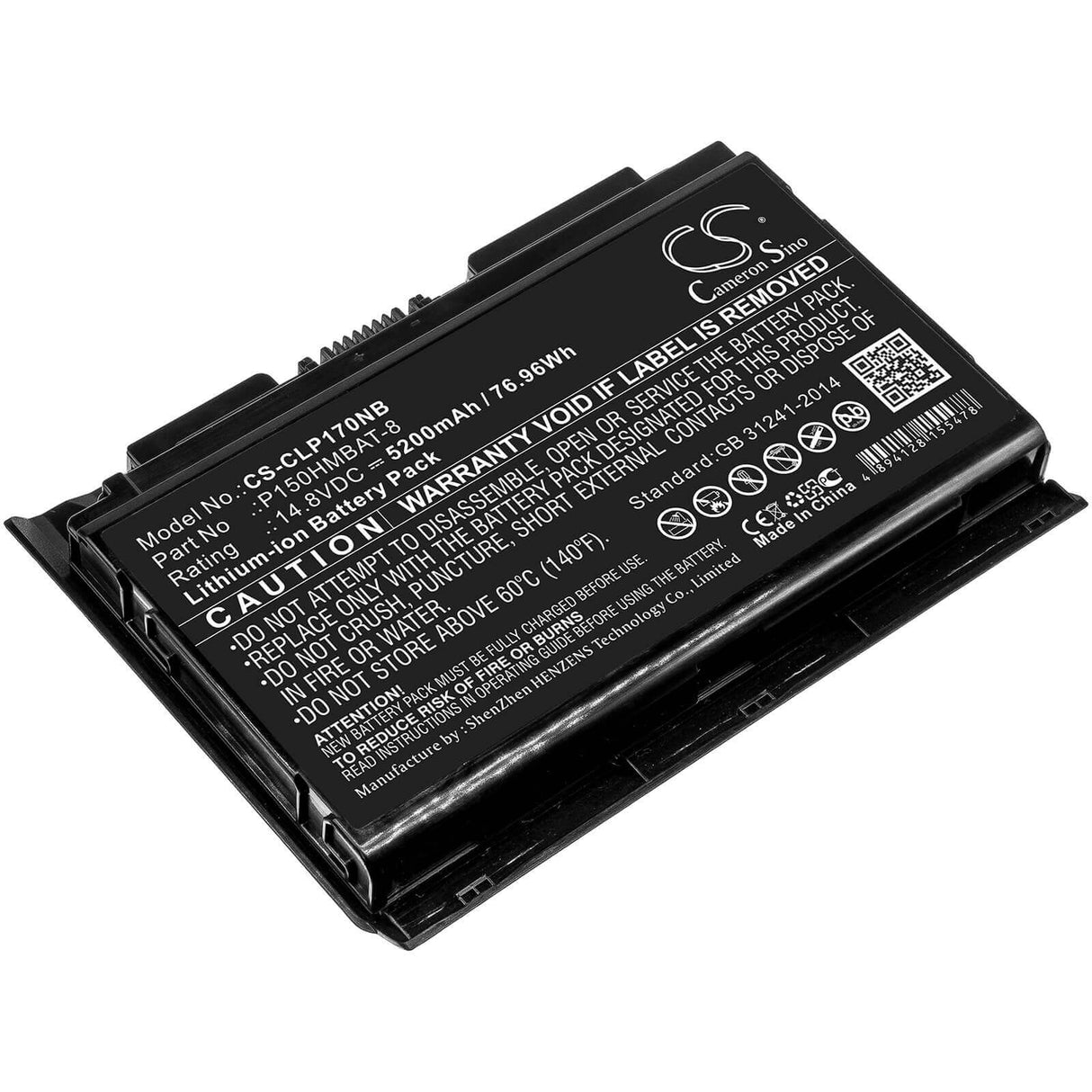 Battery For Clevo, Nexoc G505, P170hmx, Hasee 14.8v, 5200mah - 76.96wh Notebook, Laptop Cameron Sino Technology Limited   