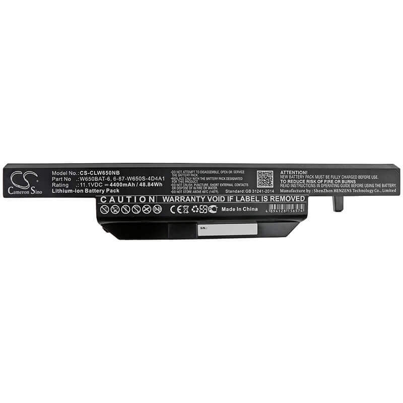 Battery For Clevo, S650sc, W650dc 11.1v, 4400mah - 48.84wh Notebook, Laptop Cameron Sino Technology Limited   