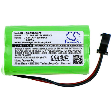 4.8V, Ni-MH, 2000mAh, Flashlight battery fits Clulite, B24, Range, Torch, 9.60Wh Flashlight Cameron Sino Technology Limited