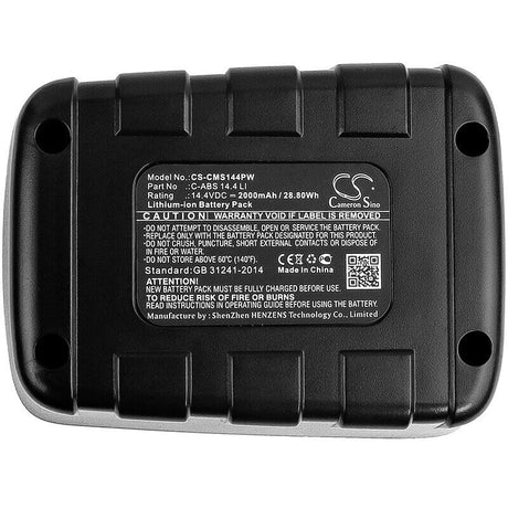 14.4V, Li-ion, 2000mAh, Power Tools battery fits Cmi, C-abs 14.4 Li, C-as 14.4, 28.8Wh Power Tools Cameron Sino Technology Limited (Power Tools)