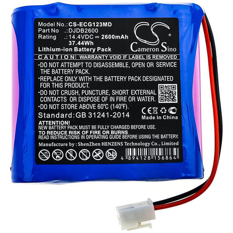 14.4V, Li-ion, 2600mAh, Medical battery fits Cmics, Djdb2600, Ecg-1230s, Ecg-1230t, 37.44Wh Medical Cameron Sino Technology Limited (Medical)