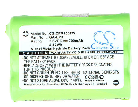 3.6V, Ni-MH, 700mAh, Two-Way Radio battery fits Doro, Switel, Cobra, Bt-0947, Pr145, Pr150, 2.52Wh Two-Way Radio Cameron Sino Technology Limited