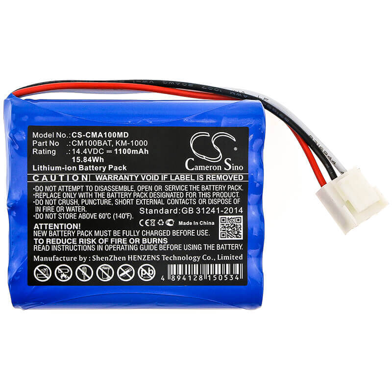 14.4V, Li-ion, 1100mAh, Medical battery fits Comen, Cm100bat, Cm100, Cm300, 15.84Wh Medical Cameron Sino Technology Limited (Medical)