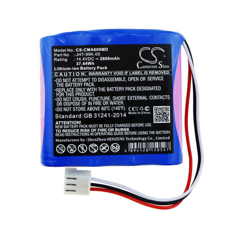14.4V, Li-ion, 2600mAh, Medical battery fits Comen, Jht-99k-00, Cm600, Cm-600, 37.44Wh Medical Cameron Sino Technology Limited (Medical)