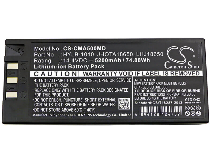 14.4V, Li-ion, 5200mAh, Medical battery fits Lutech, Comen, Hylb-1010, 8000d, C50, 74.88Wh Medical Cameron Sino Technology Limited (Medical)