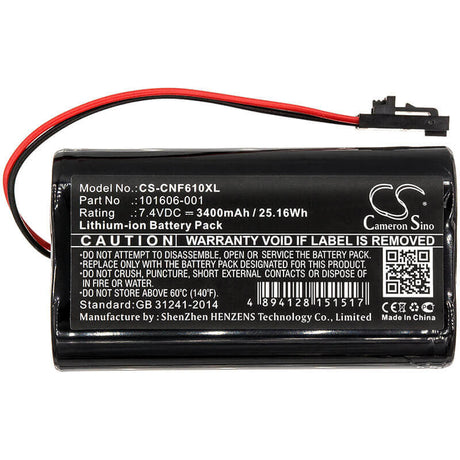 7.4V, Li-ion, 3400mAh, Equipment battery fits Comsonics, 101606-001, 101610-DF, Qam Sniffer, 25.16Wh Equipment, Survey, Test Cameron Sino Technology Limited
