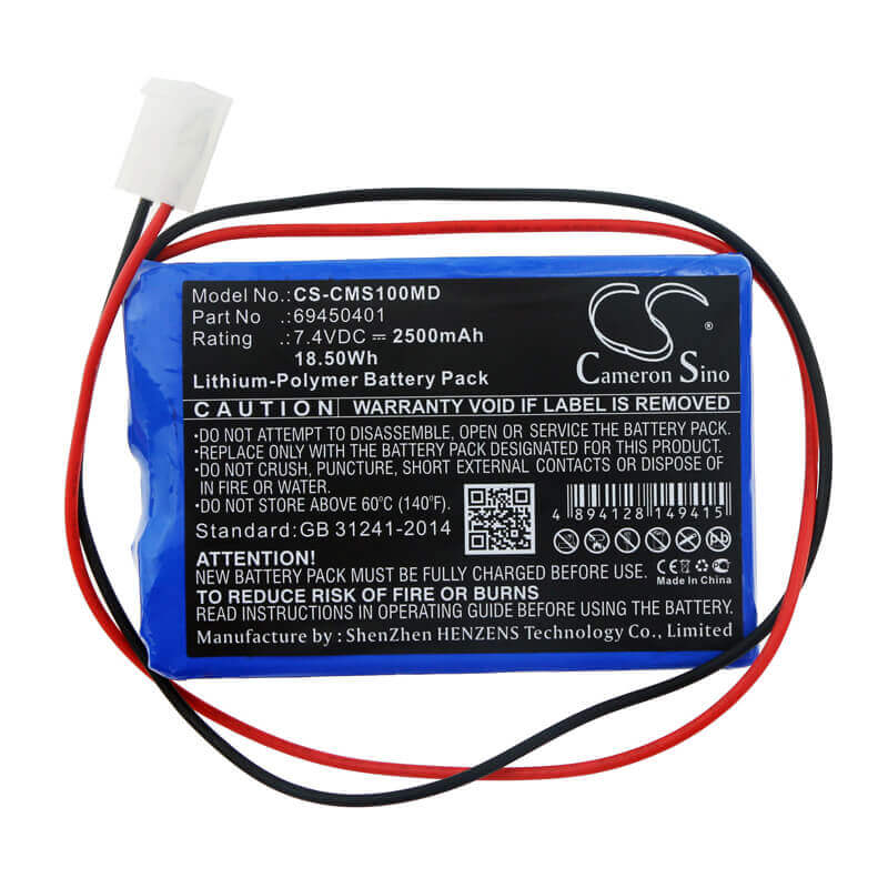 7.4V, Li-Polymer, 2500mAh, Medical battery fits Contec, 69450401, Ecg-100g, 18.50Wh Medical Cameron Sino Technology Limited (Medical)