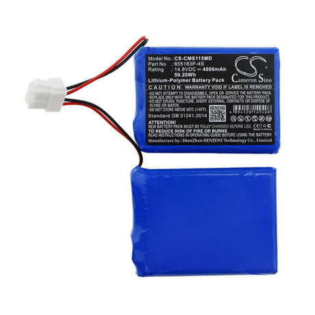 14.8V, Li-Polymer, 4000mAh, Medical battery fits Contec, 855183p-4s, Ecg-1200, Ecg-1200g, 59.20Wh Medical Cameron Sino Technology Limited (Medical)