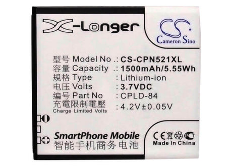 3.7V, Li-ion, 1500mAh, SmartPhone battery fits Coolpad, Cpld-84, 5210, 7235, 5.55Wh Mobile, SmartPhone Cameron Sino Technology Limited (Suspended)