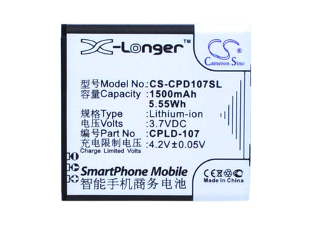 3.7V, Li-ion, 1500mAh, SmartPhone battery fits Coolpad, Cpld-107, 5108, 5109, 5.55Wh Mobile, SmartPhone Cameron Sino Technology Limited (Smartphone)