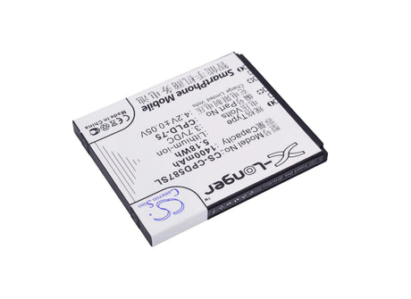 3.7V, Li-ion, 1400mAh, SmartPhone battery fits Coolpad, Cpld-75, 5870, 7260, 5.18Wh Mobile, SmartPhone Cameron Sino Technology Limited (Suspended)