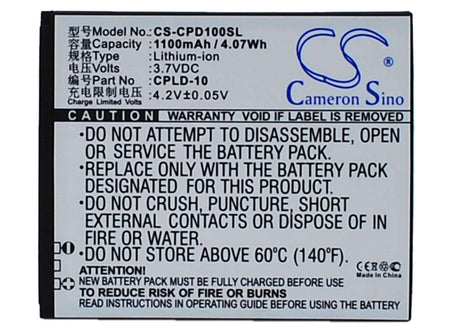 3.7V, Li-ion, 1100mAh, SmartPhone battery fits Coolpad, Cpld-10, 5216s, 7230, 4.07Wh Mobile, SmartPhone Cameron Sino Technology Limited (Suspended)