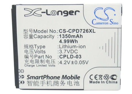 3.7V, Li-ion, 1350mAh, SmartPhone battery fits Coolpad, Cpld-03, 7266, 5Wh Mobile, SmartPhone Cameron Sino Technology Limited (Suspended)