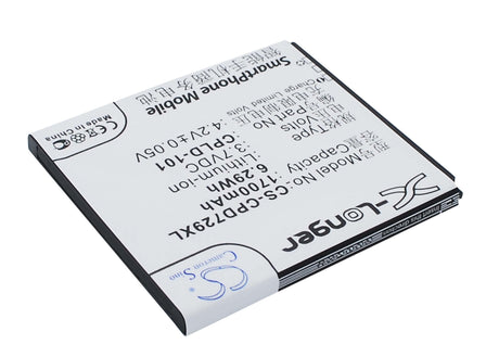 3.7V, Li-ion, 1700mAh, SmartPhone battery fits Coolpad, Cpld-101, 7290, 6.29Wh Mobile, SmartPhone Cameron Sino Technology Limited (Smartphone)