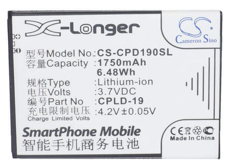 3.7V, Li-ion, 1750mAh, SmartPhone battery fits Coolpad, Cpld-115, 5895, 5930, 6.48Wh Mobile, SmartPhone Cameron Sino Technology Limited (Smartphone)