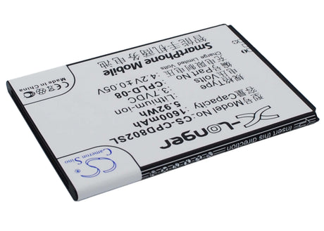 3.7V, Li-ion, 1600mAh, SmartPhone battery fits Coolpad, Cpld-08, 8020, 5.92Wh Mobile, SmartPhone Cameron Sino Technology Limited (Suspended)