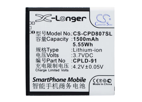 3.7V, Li-ion, 1500mAh, SmartPhone battery fits Coolpad, Cpld-91, 8028, 8070, 5.55Wh Mobile, SmartPhone Cameron Sino Technology Limited (Smartphone)