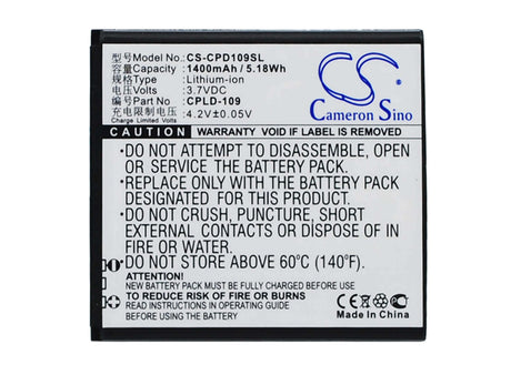 3.7V, Li-ion, 1400mAh, SmartPhone battery fits Coolpad, Cpld-109, 8070d, 5.18Wh Mobile, SmartPhone Cameron Sino Technology Limited (Smartphone)