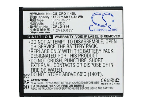 3.7V, Li-ion, 1300mAh, SmartPhone battery fits Coolpad, Cpld-114, 8079, 4.81Wh Mobile, SmartPhone Cameron Sino Technology Limited (Smartphone)