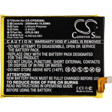 3.8V, Li-Polymer, 2500mAh, SmartPhone battery fits Coolpad, Cpld-382, 8298, 8298-a01, 9.5Wh Mobile, SmartPhone Cameron Sino Technology Limited (Smartphone)