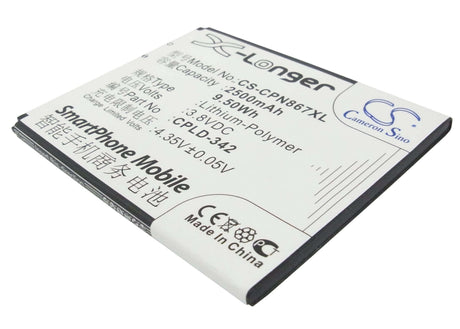 3.8V, Li-Polymer, 2500mAh, SmartPhone battery fits Coolpad, Cpld-342, 8670, Note, 9.5Wh Mobile, SmartPhone Cameron Sino Technology Limited (Suspended)