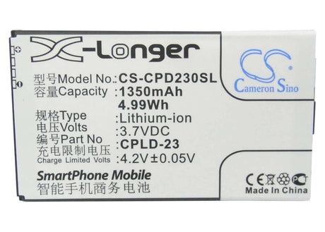 3.7V, Li-ion, 1350mAh, SmartPhone battery fits Coolpad, Cpld-23, 8688, 5Wh Mobile, SmartPhone Cameron Sino Technology Limited (Suspended)