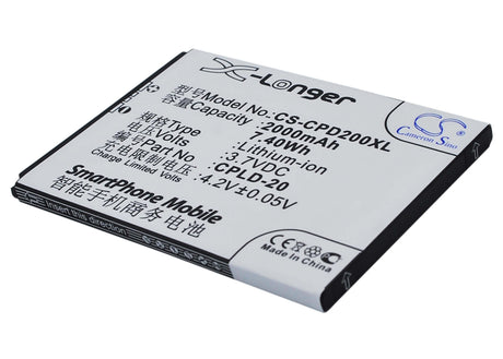 3.7V, Li-ion, 2000mAh, SmartPhone battery fits Coolpad, Cpld-20, 8730, 8736, 7.4Wh Mobile, SmartPhone Cameron Sino Technology Limited (Suspended)