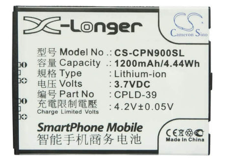 3.7V, Li-ion, 1200mAh, SmartPhone battery fits Coolpad, Cpld-39, 8900, 8910, 4.44Wh Mobile, SmartPhone Cameron Sino Technology Limited (Smartphone)