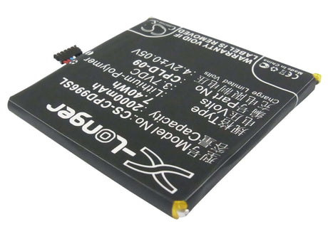 3.7V, Li-Polymer, 2000mAh, SmartPhone battery fits Coolpad, Cpld-09, 9960, 7.4Wh Mobile, SmartPhone Cameron Sino Technology Limited (Smartphone)