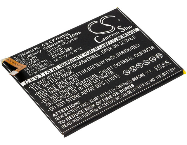 3.8V, Li-Polymer, 2500mAh, SmartPhone battery fits Coolpad, Cpld-380, Fengshang 3, Y803-9, 9.5Wh Mobile, SmartPhone Cameron Sino Technology Limited (Smartphone)