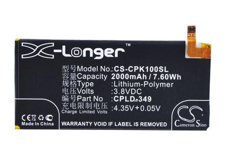 3.8V, Li-Polymer, 2000mAh, SmartPhone battery fits Coolpad, Cpld-349, Ivvi K1, Ivvi K1-nt, 7.6Wh Mobile, SmartPhone Cameron Sino Technology Limited (Suspended)