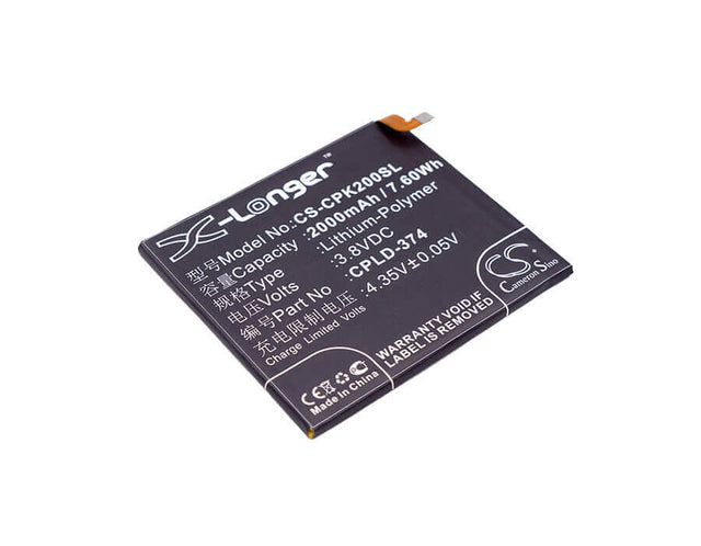 3.8V, Li-Polymer, 2000mAh, SmartPhone battery fits Coolpad, Cpld-374, Ivvi K2, Ivvi K2-01, 7.6Wh Mobile, SmartPhone Cameron Sino Technology Limited (Smartphone)