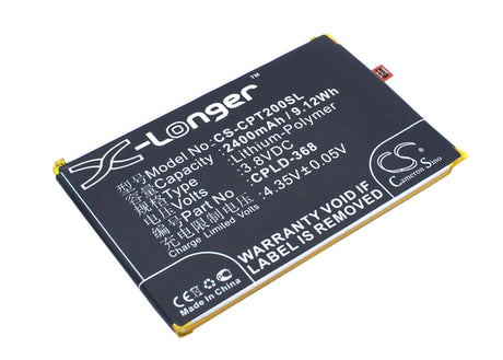 3.8V, Li-Polymer, 2400mAh, SmartPhone battery fits Coolpad, Cpld-368, Fengshang T2, Modena, 9.12Wh Mobile, SmartPhone Cameron Sino Technology Limited (Smartphone)