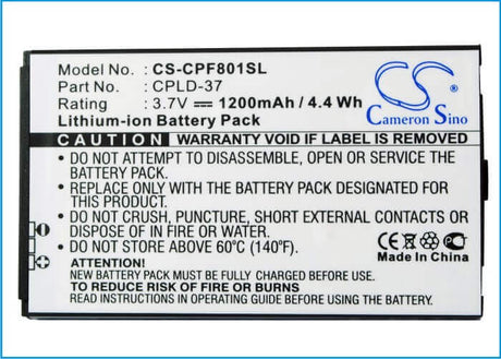 3.7V, Li-ion, 1200mAh, SmartPhone battery fits Coolpad, Cpld-37, F668, F800, 4.44Wh Mobile, SmartPhone Cameron Sino Technology Limited (Suspended)