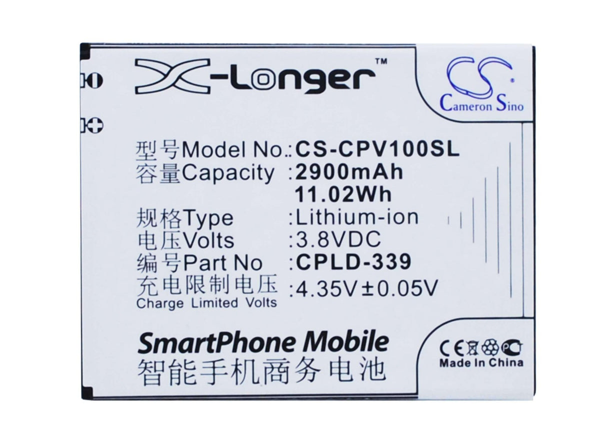 3.8V, Li-ion, 2900mAh, SmartPhone battery fits Coolpad, Cpld-339, V1, V1-c, 11.02Wh Mobile, SmartPhone Cameron Sino Technology Limited (Smartphone)